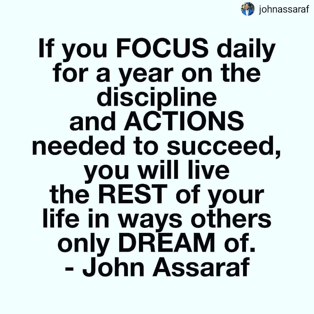 #Repost @johnassaraf
• • • • •
Commit to your discipline and take action every d… post thumbnail image